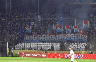 Finală pe teren, spectacol în tribune la CFR Cluj - FCSB » Mesajul afișat de ultrașii roș-albaștrilor