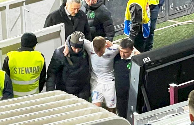 CFR Cluj - FCSB 0-1. Diagnosticul primit de Olaru la spital, după intrarea grosolană a lui Susic