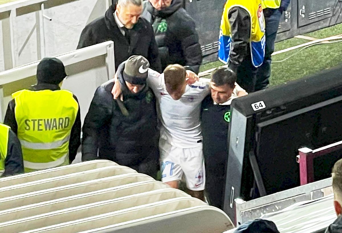 CFR Cluj - FCSB 0-1. Diagnosticul primit de Olaru la spital, după intrarea grosolană a lui Susic