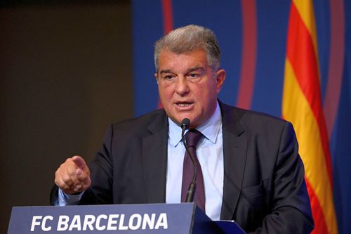 Juan Laporta la conferința de astăzi. Foto: Guliver/GettyImages