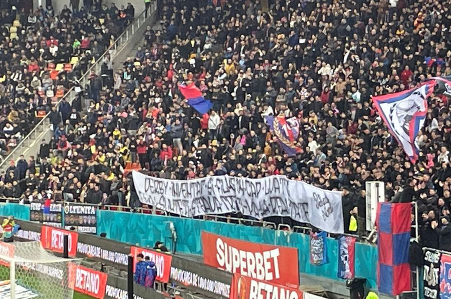 Ultrașii FCSB, în război cu CSA Steaua la meciul cu Farul: „Derby inventat, treziți-vă la realitate”