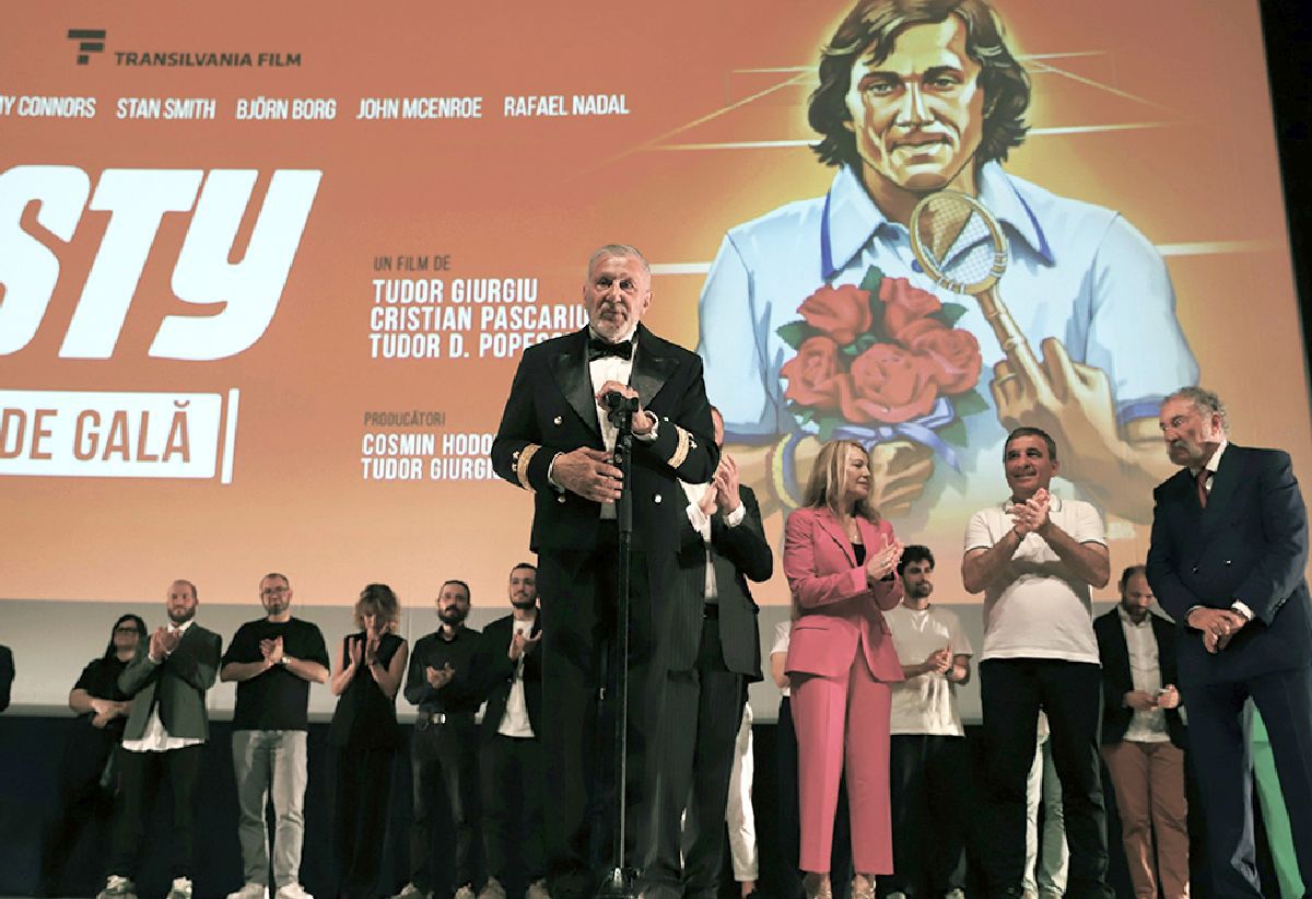 Filmul despre Ilie Năstase, lansat la Sala Palatului alături de Hagi, Țiriac, Nadia și Boris Becker, venit special din Germania. Cum a fost pe scenă + lacrimi printre „decreței”