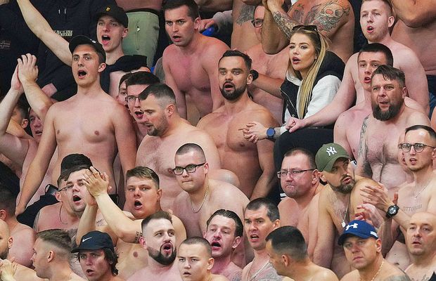 Imaginile serii în cupele europene: izolată într-o „mare” de ultrași la bustul gol + Colegul lui Ianis a oferit cadre de impact