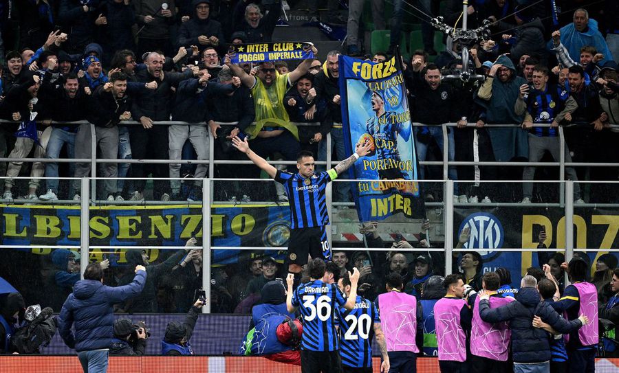 Lautaro Martinez este zeu pe Giuseppe Meazza, dovadă cum l-au sărbători tifosii nerazzurri după golul cu Bayern / Foto: Imago „Toro” scrie istorie la Inter » Recordul căpitanului care atacă Barcelona în drumul spre finala Ligii Campionilor!
