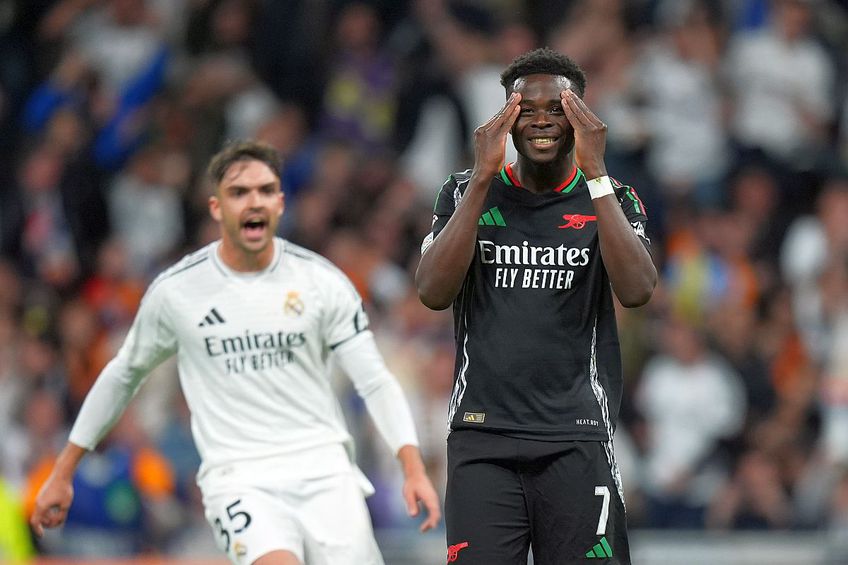 Bukayo Saka, după penalty-ul ratat pe „Bernabeu” // foto: Guliver/gettyimages