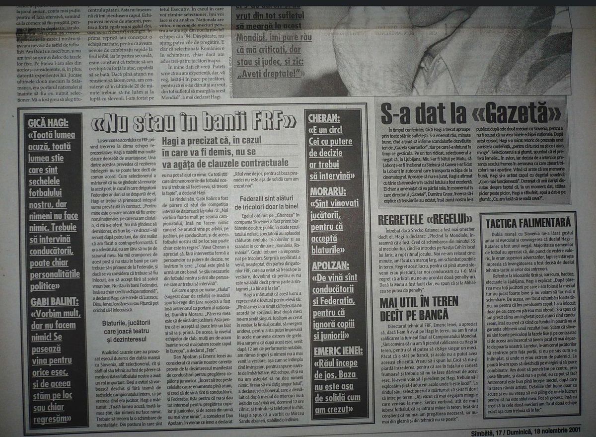 E ceva schimbat, Gică? Exploziva conferință de presă a lui Hagi, după dezastrul cu Slovenia: „Știm nenorocirile din fotbalul nostru! Am fost ales pentru nume”