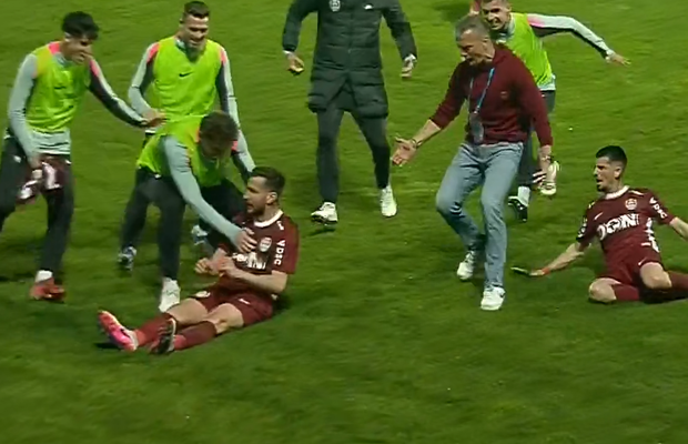 Când nimeni nu mai spera, Adrian Păun a adus victoria CFR -ului la Mioveni: Pancu a sprintat direct la eroul său