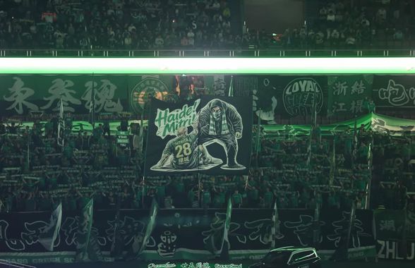 Scenografie de susținere pentru Alexandru Mitriță în China: „Haide, Mitri!”