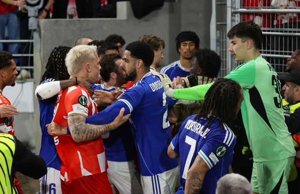 La Strasbourg s-a lăsat cu păruială! Încăierare după fluierul final