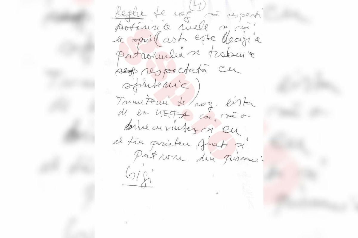 Scrisorile lui Gigi Becali din închisoare