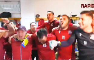 Rapid sărbătorește promovarea în Liga 1! Imagini senzaționale din vestiar, chiar înaintea meciului cu FC U Craiova