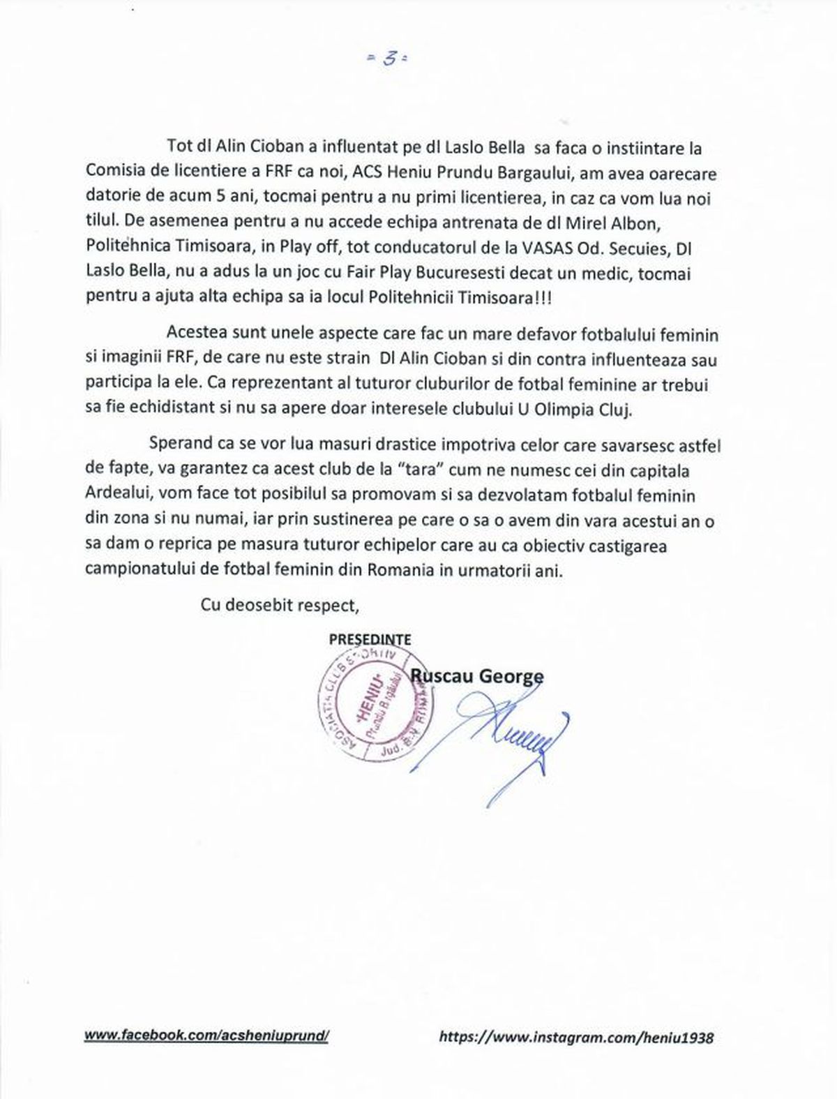 Și campionatul feminin decis la Comisii! » Acuzații de aranjament în lupta la titlu: „Mi-a zis: «I-am dat meciul Clujului fiindcă aveți o datorie față de mine»”. Ce spun părțile implicate