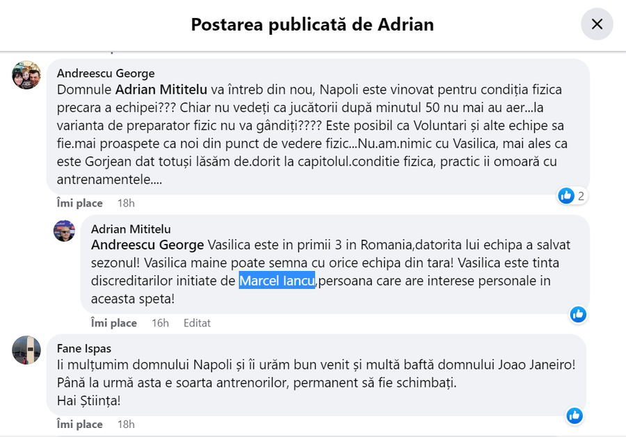 Acuzații dure între Adrian Mititelu și Marcel Iancu, susținătorul lui Nicolo Napoli. „A inițiat o campanie de propagandă și intoxicări” vs „M-ați furat cu japca”