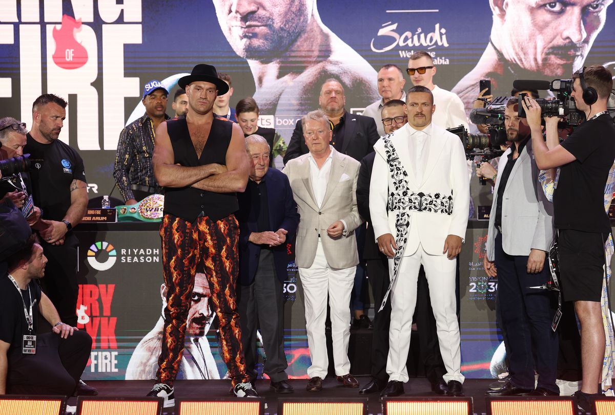 Tyson Fury - Oleksandr Usyk, imagini de la conferință