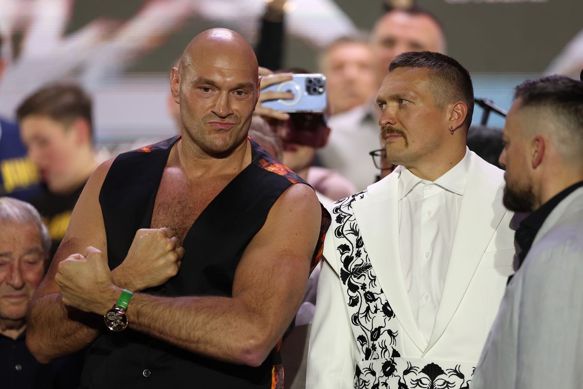 Tyson Fury - Oleksandr Usyk, imagini de la conferință