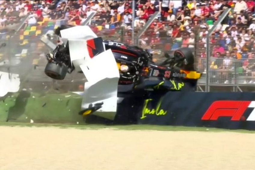 FOTO Accident horror în prima sesiune de calificări de la Imola » S-a răsucit cu mașina la 240 km/h