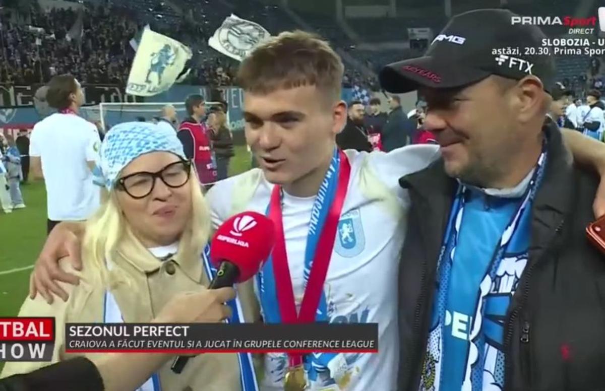 David Matei, interviu alături de părinți după titlul cucerit cu Universitatea Craiova
