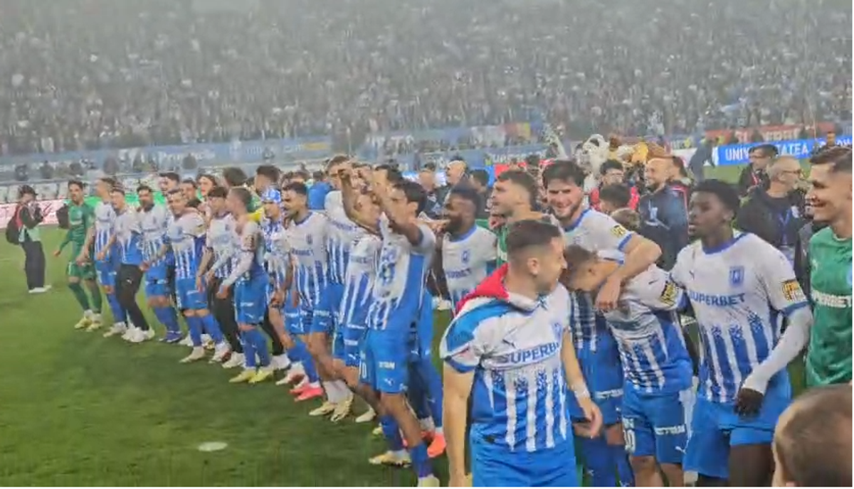 Petrecerea Craiovei s-a mutat pe malul lacului! Mihai Rotaru, scandări cot la cot cu jucătorii