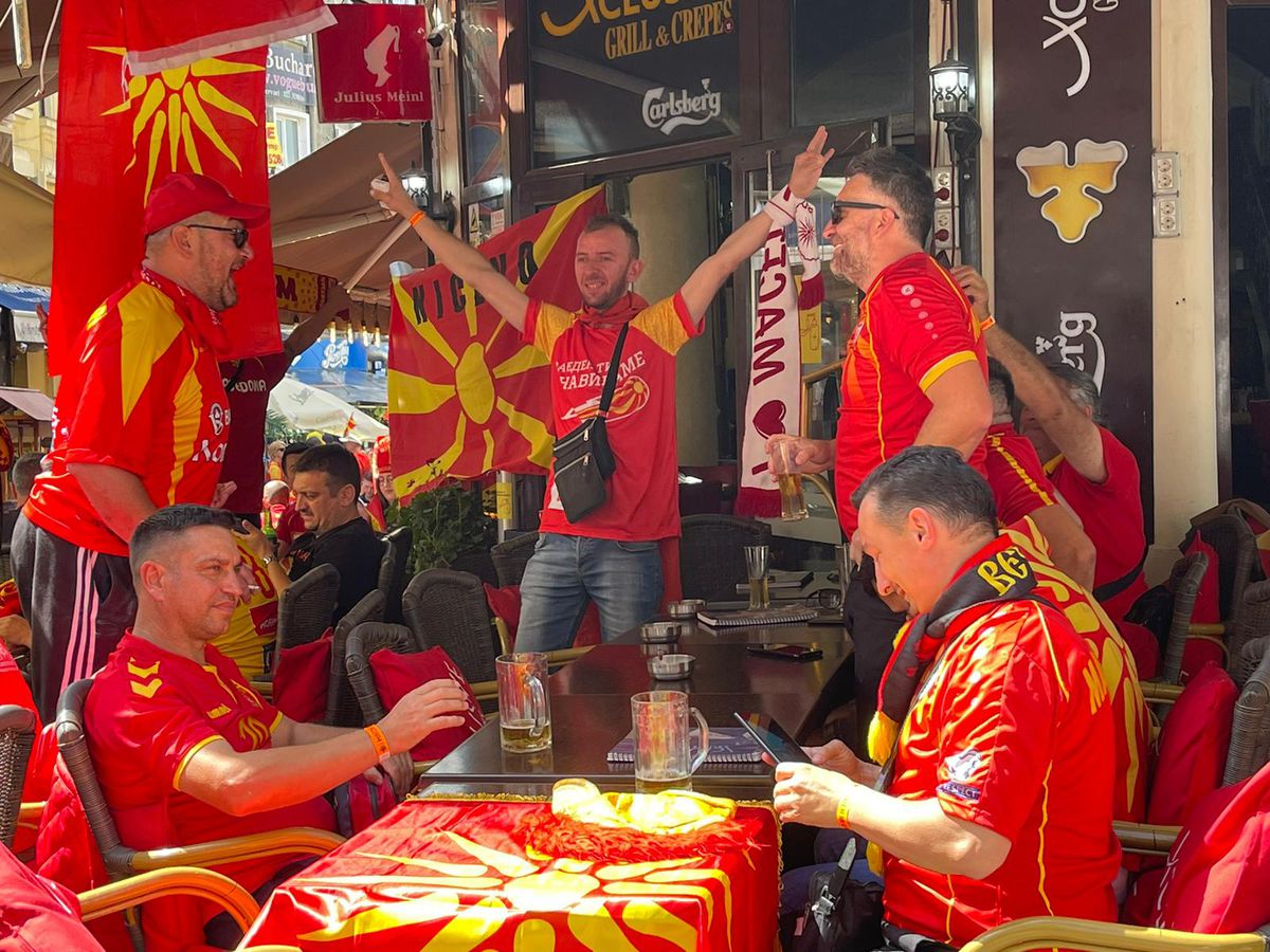 Nord-macedonenii, spectacol înainte de meciul cu Ucraina: „Batem cu 3-0 și aprindem tot Bucureștiul diseară!”