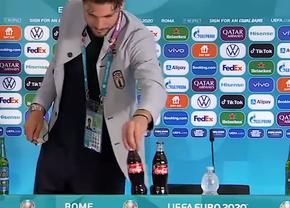 Eroul Italiei l-a imitat pe Cristiano Ronaldo: sticlele de Coca-Cola, din nou „victime” la EURO