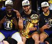 Golden State Warriors e noua campioană NBA, după victoria zdrobitoare obținută chiar pe terenul lui Boston Celtics, 103-90 (4-2 la general), în meciul 6. Steph Curry pune mâna pe primul trofeu de MVP al finalei. Foto: NBA