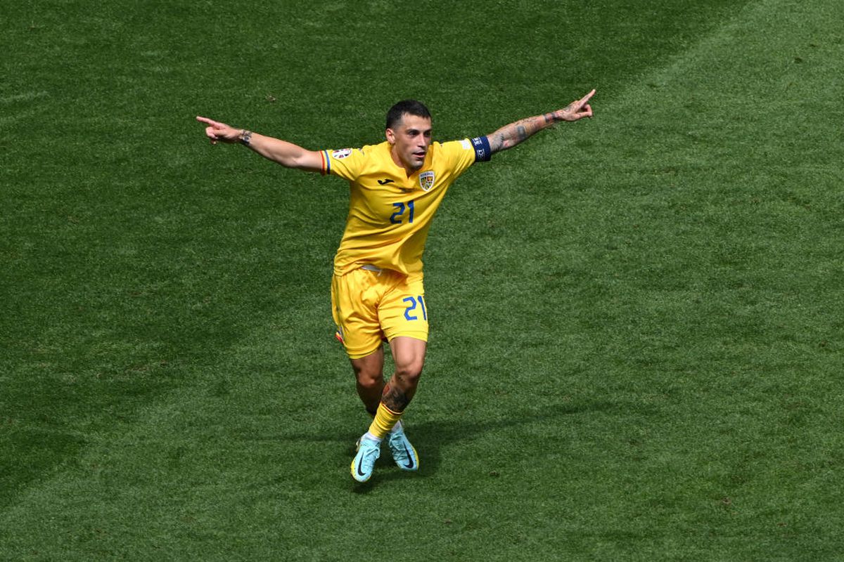 Golul lui Nicolae Stanciu în România - Ucraina, FOTO:  Guliver/GettyImages