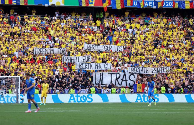 Protest ratat de televiziuni în timpul meciului România - Ucraina » Ce au afișat ultrașii „tricolori” la Munchen