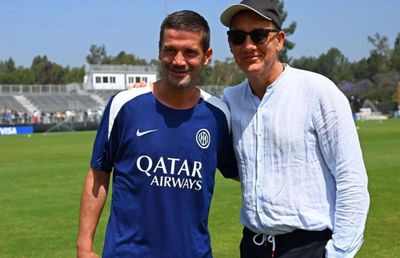 Cristi Chivu e star și în Los Angeles » Un actor celebru, fan înfocat al lui Inter, l-a vizitat la antrenament
