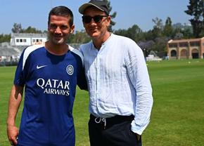 Cristi Chivu e star și în America! » Ce fan celebru al lui Inter l-a vizitat la un antrenament în Los Angeles