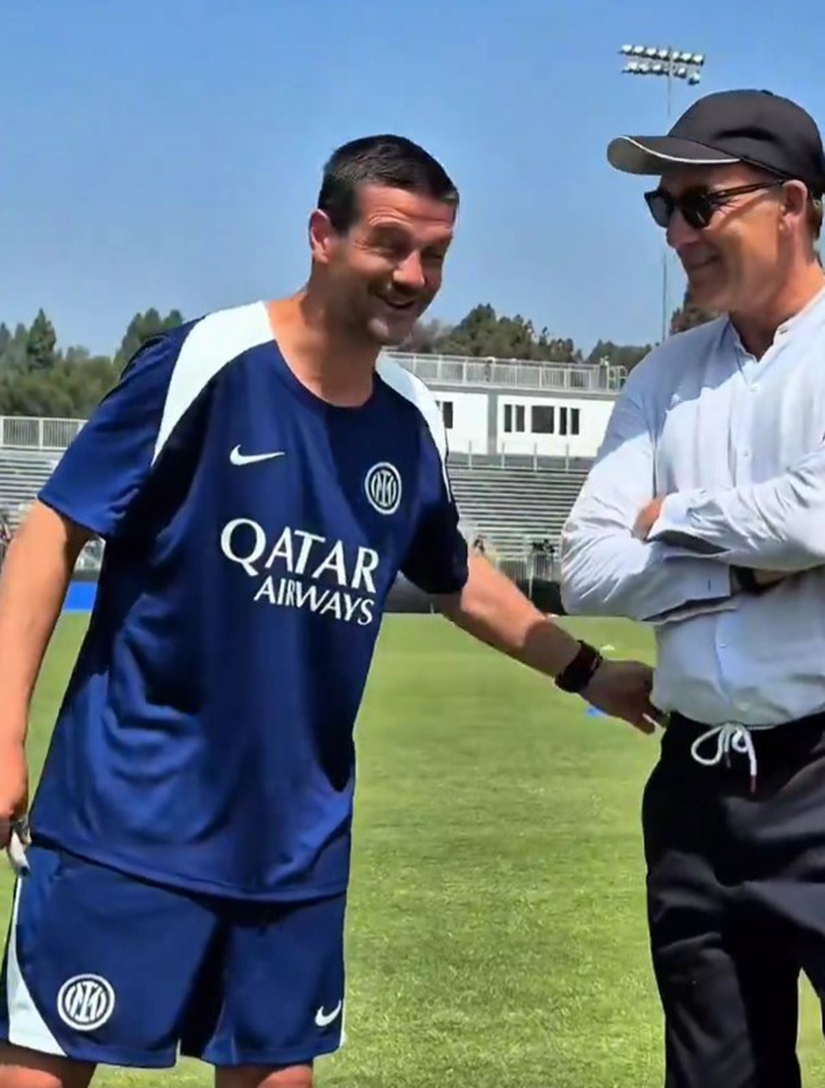 Cristi Chivu a fost vizitat la antrenament în Los Angeles de prietenul său englez, actorul Clive Owen, mare fan Inter