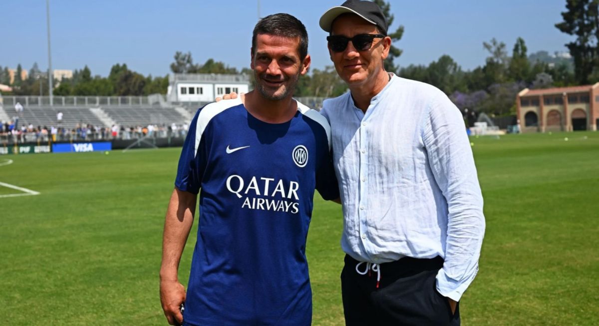 Cristi Chivu a fost vizitat la antrenament în Los Angeles de prietenul său englez, actorul Clive Owen, mare fan Inter