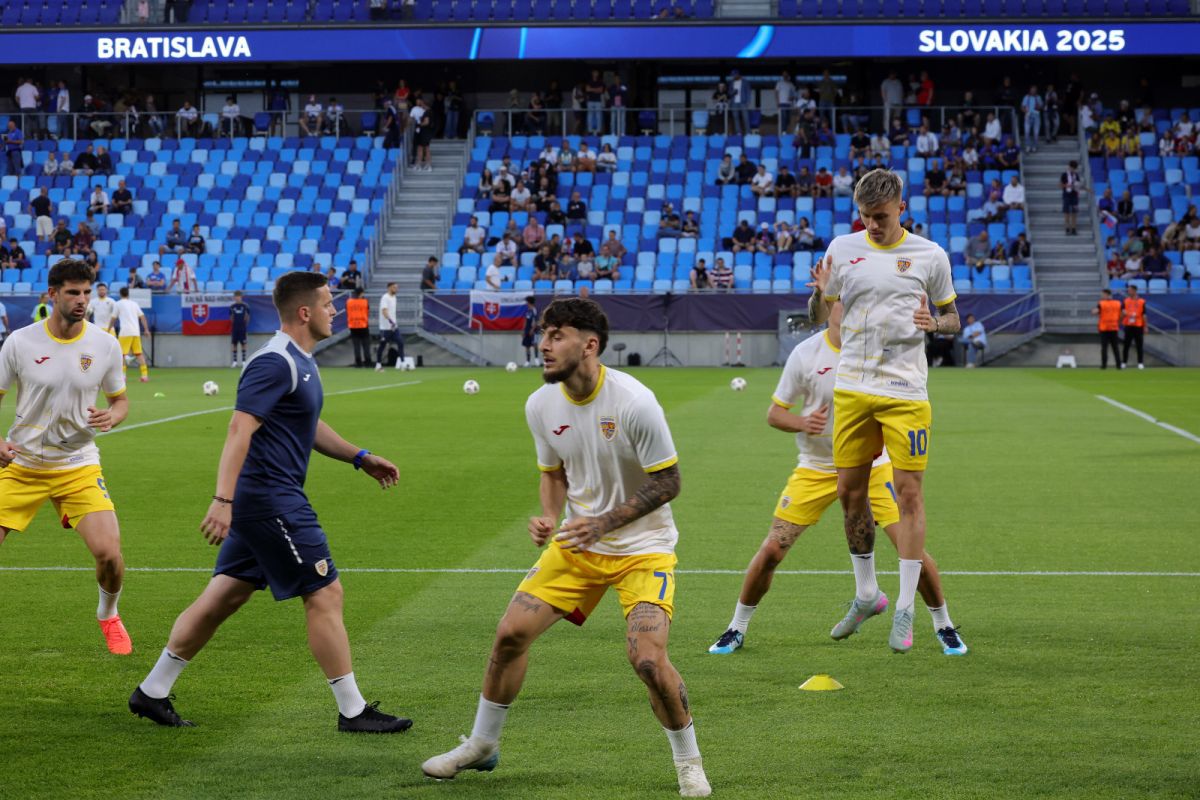 România U21 - Slovacia U21, imagini înaintea partidei de la Campionatul European din Slovacia