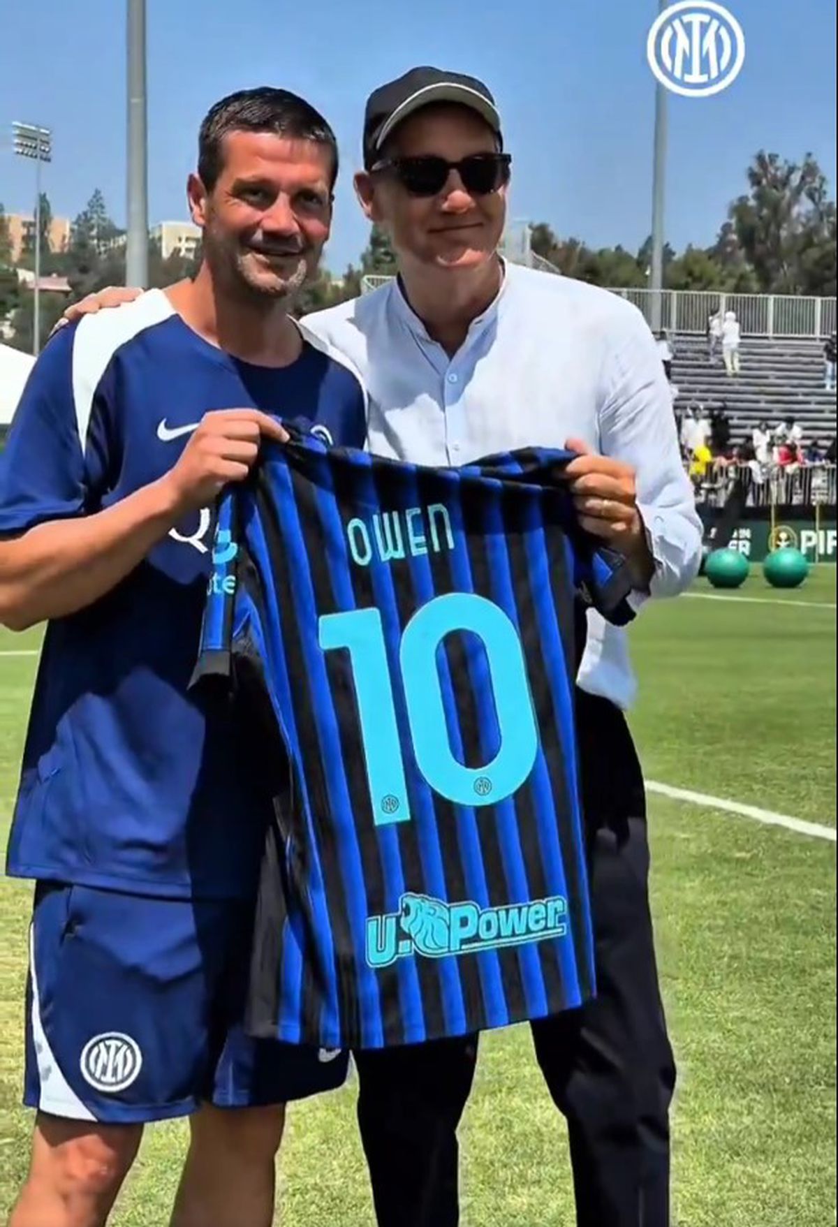 Cristi Chivu a fost vizitat la antrenament în Los Angeles de prietenul său englez, actorul Clive Owen, mare fan Inter