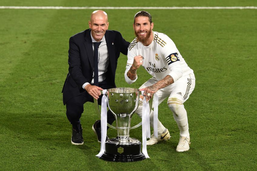 Zinedine Zidane și Sergio Ramos, după titlul câștigat de Real Madrid