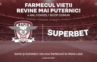 4 ani, 3 divizii, un parteneriat: Rapid și Superbet, din nou împreună în prima ligă!