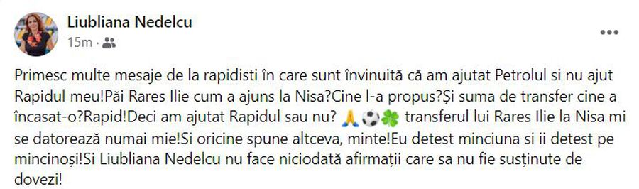 Cine l-a propus, de fapt, pe Rareș Ilie la Nice » Liubliana Nedelcu: „Transferul mi se datorează numai mie! Oricine spune altceva minte!”