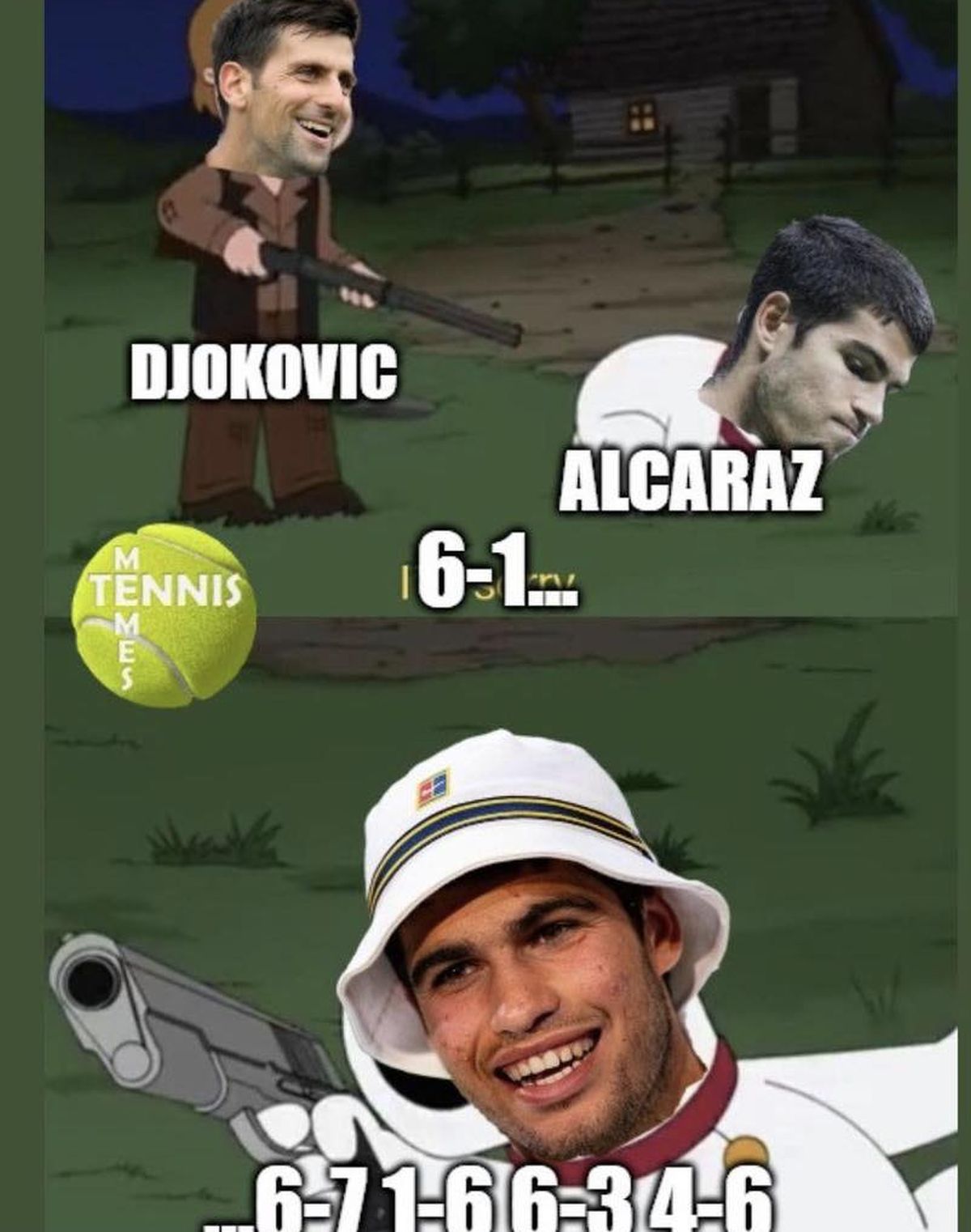 Carlos Alcaraz - Novak Djokovic, meciul care a „aprins” internetul » Cele mai tari meme-uri după finala de la Wimbledon
