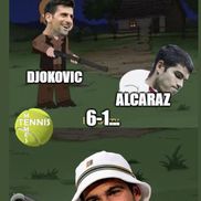 Alcaraz l-a doborât pe Djokovic după ce fusese îngenuncheat în primul set