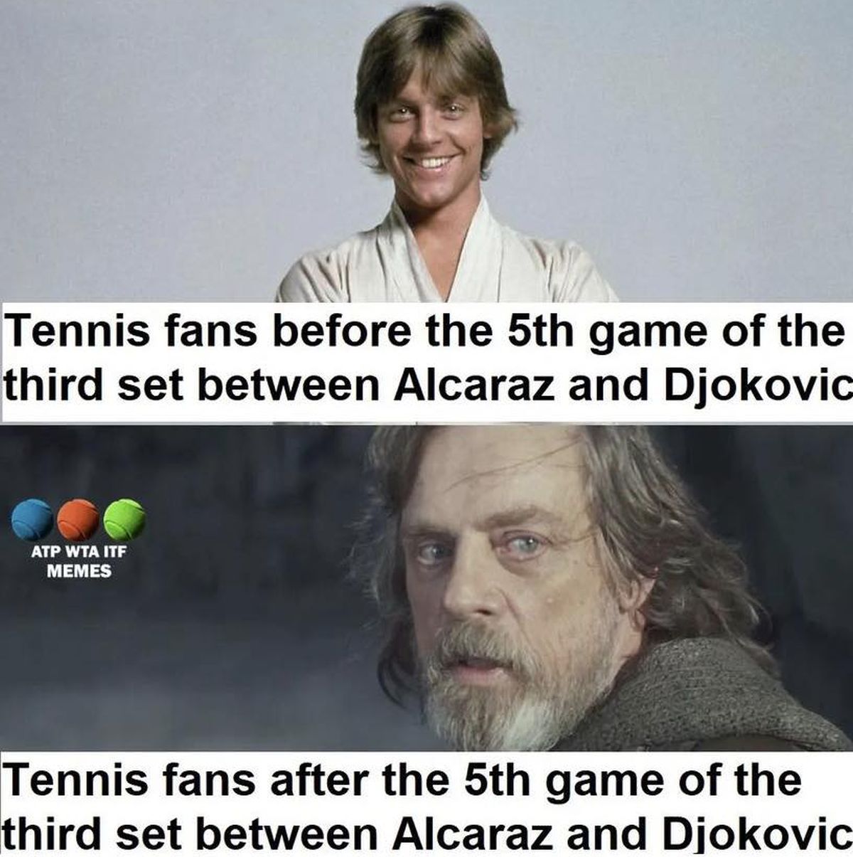 Cele mai tari 10 meme-uri după finala de poveste Alcaraz - Djokovic » Fanii nu s-au abținut după eșecul istoric al sârbului