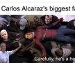 Eroul Carlos Alcaraz, purtat pe brațe de cei mai mari fani ai săi :)