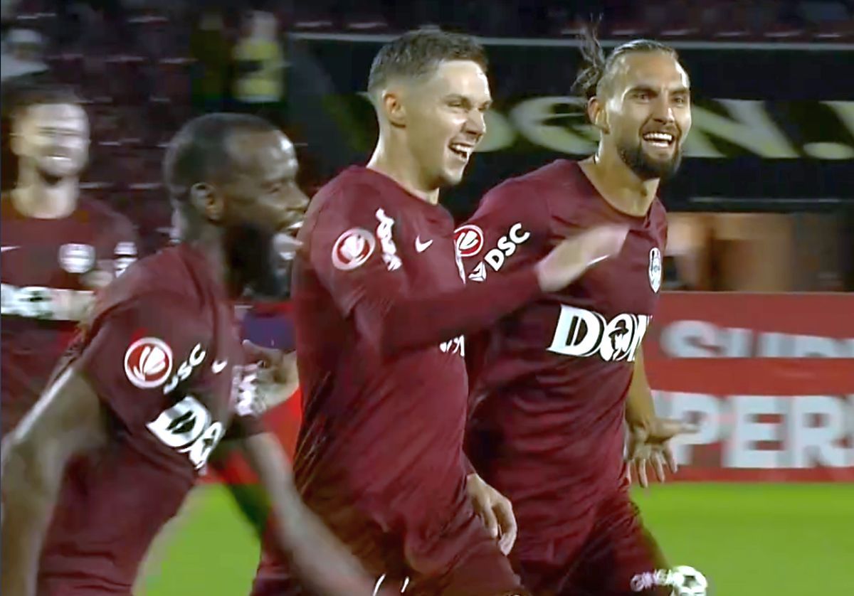 Gestul lui Louis Munteanu după golul cu Paksi