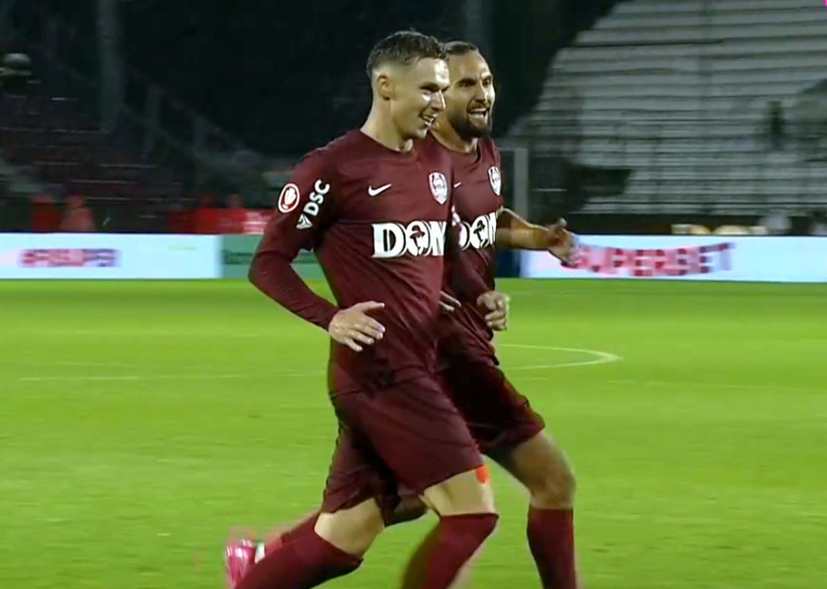 Gestul lui Louis Munteanu după golul cu Paksi