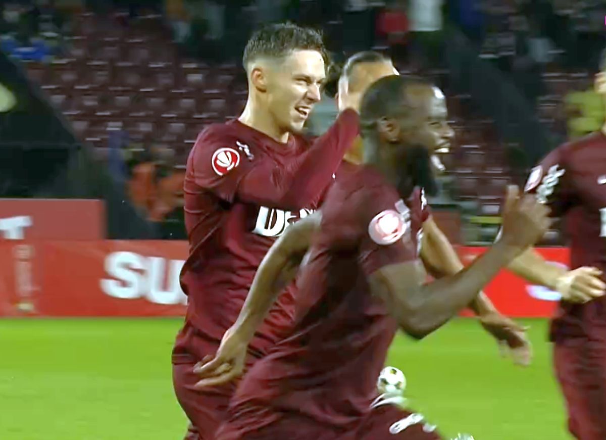 Gestul lui Louis Munteanu după golul cu Paksi