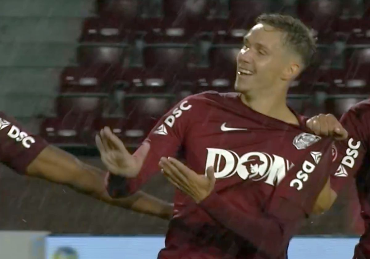 Gestul lui Louis Munteanu după golul cu Paksi