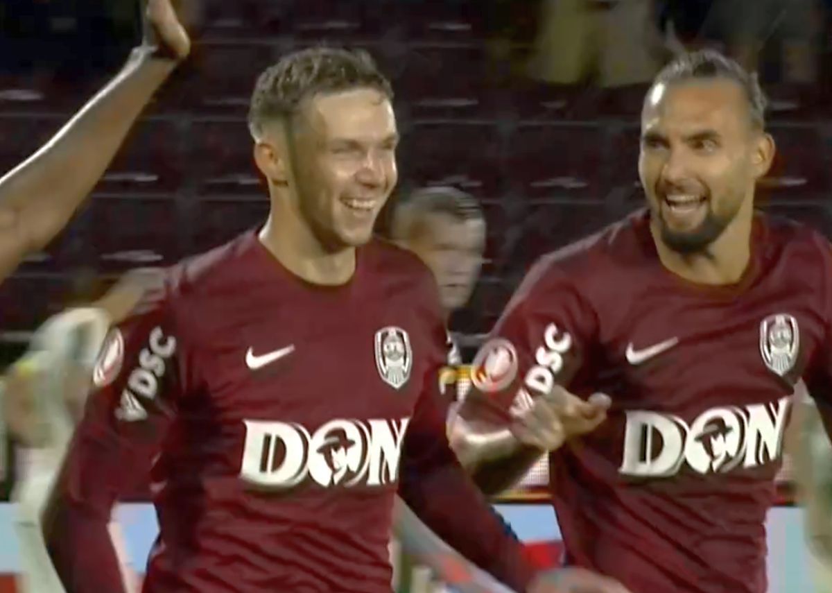 Gestul lui Louis Munteanu după golul cu Paksi