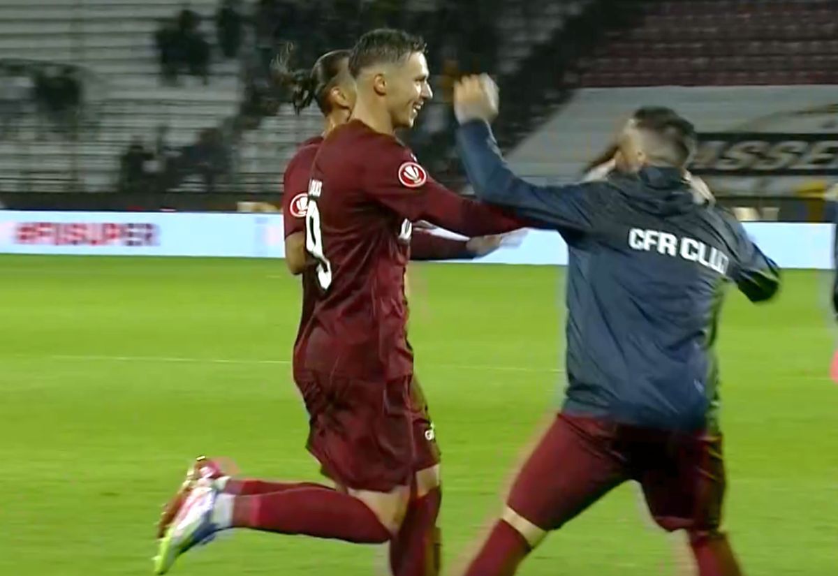 Gestul lui Louis Munteanu după golul cu Paksi