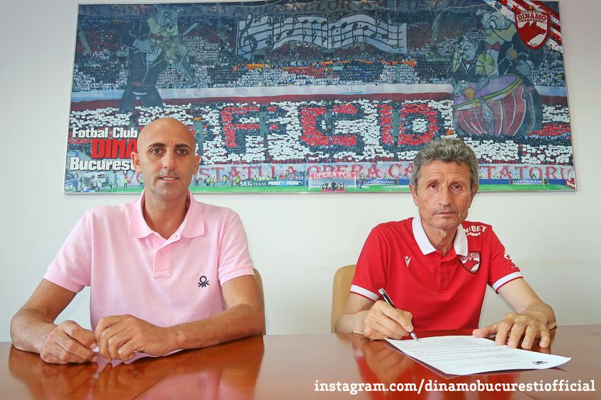 Gigi Mulțescu (dreapta) alături de directorul sportiv Rufo Coollado // foto: Facebook @ FC Dinamo București