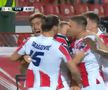 Steaua Roșie Belgrad a deschis scorul versus CFR Cluj // foto: captură Pro TV