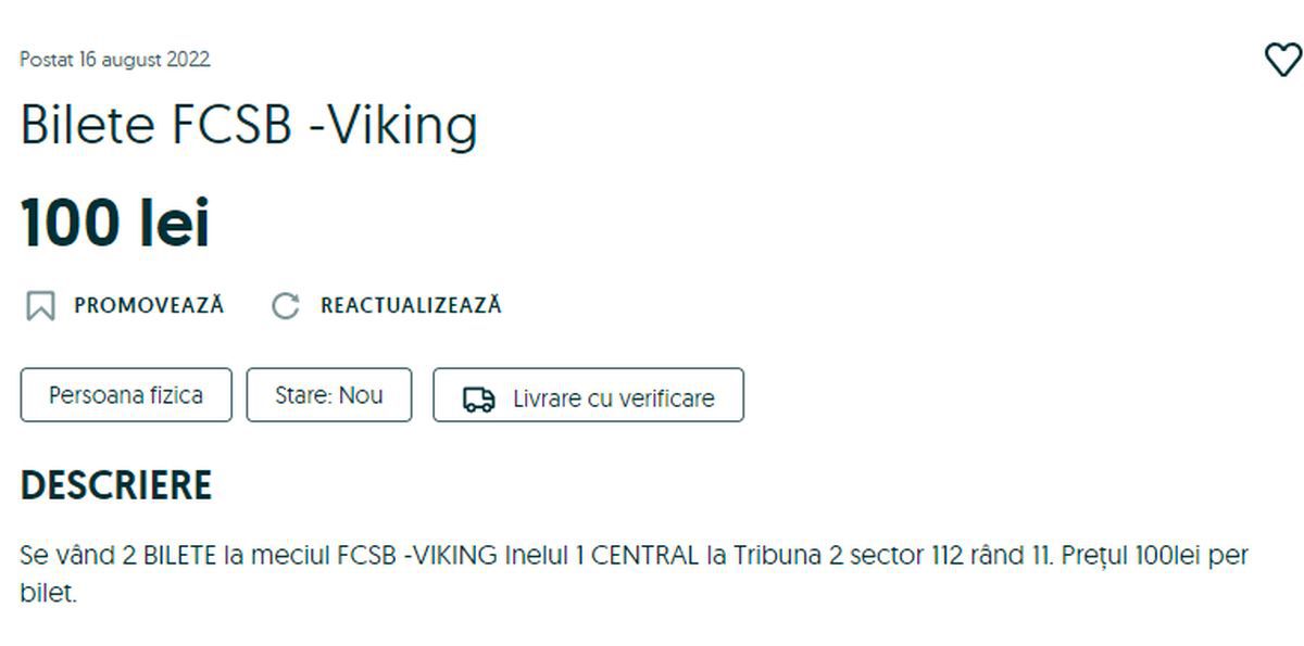 S-au „activat” bișnițarii înainte de FCSB - Viking » Cât au ajuns să coste biletele pe „piața neagră”