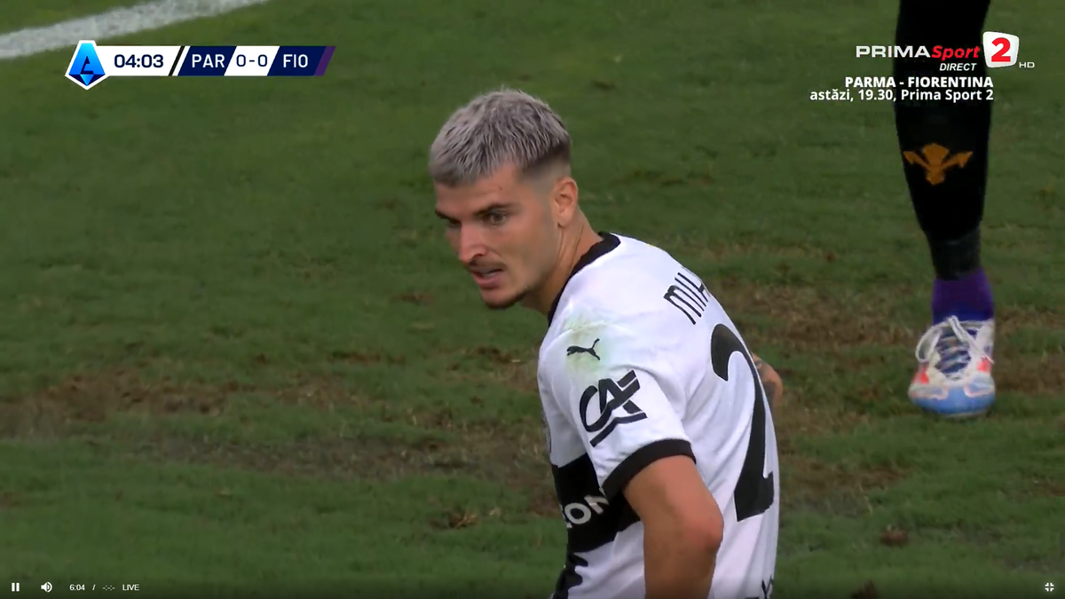 Mihăilă, ratare dublă în Parma - Fiorentina